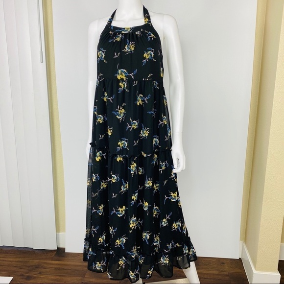 Who What Wear Sz XS Floral Halter Maxi Dress - Picture 2 of 8
